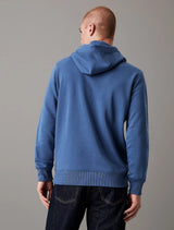 Calvin Klein - Cotton Terry Badge Hoodie - Denim Blue