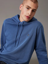 Calvin Klein - Cotton Terry Badge Hoodie - Denim Blue