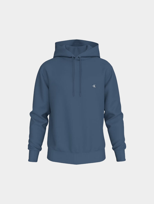 Calvin Klein - Cotton Terry Badge Hoodie - Denim Blue