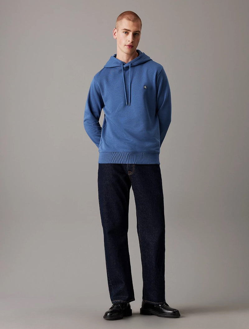 Calvin Klein - Cotton Terry Badge Hoodie - Denim Blue