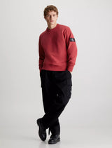 Calvin Klein - Cotton Terry Badge Sweatshirt - Red