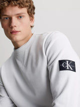 Calvin Klein - Cotton Terry Badge Sweatshirt - Sliver
