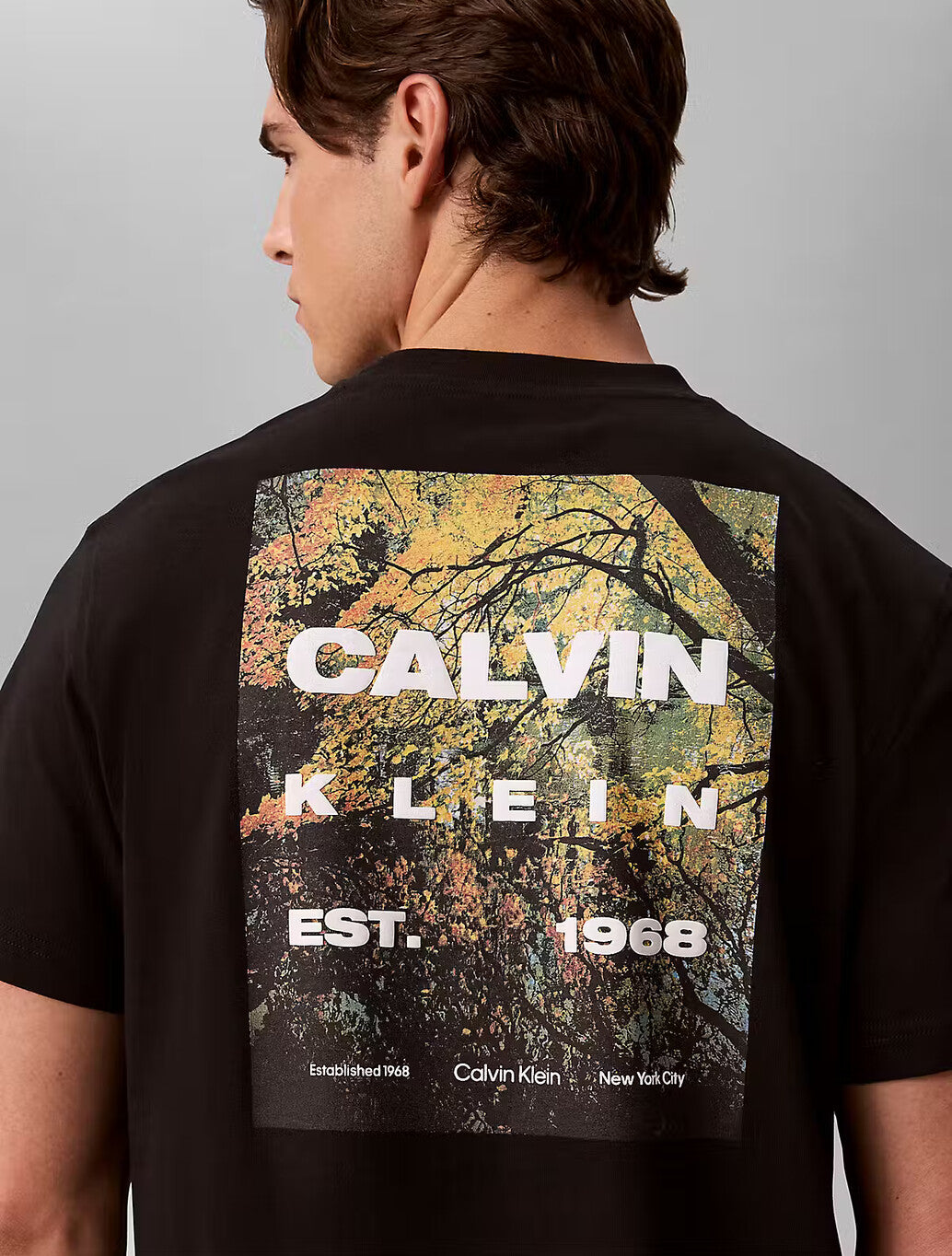 Calvin Klein Forest Back Print T-Shirt in Black