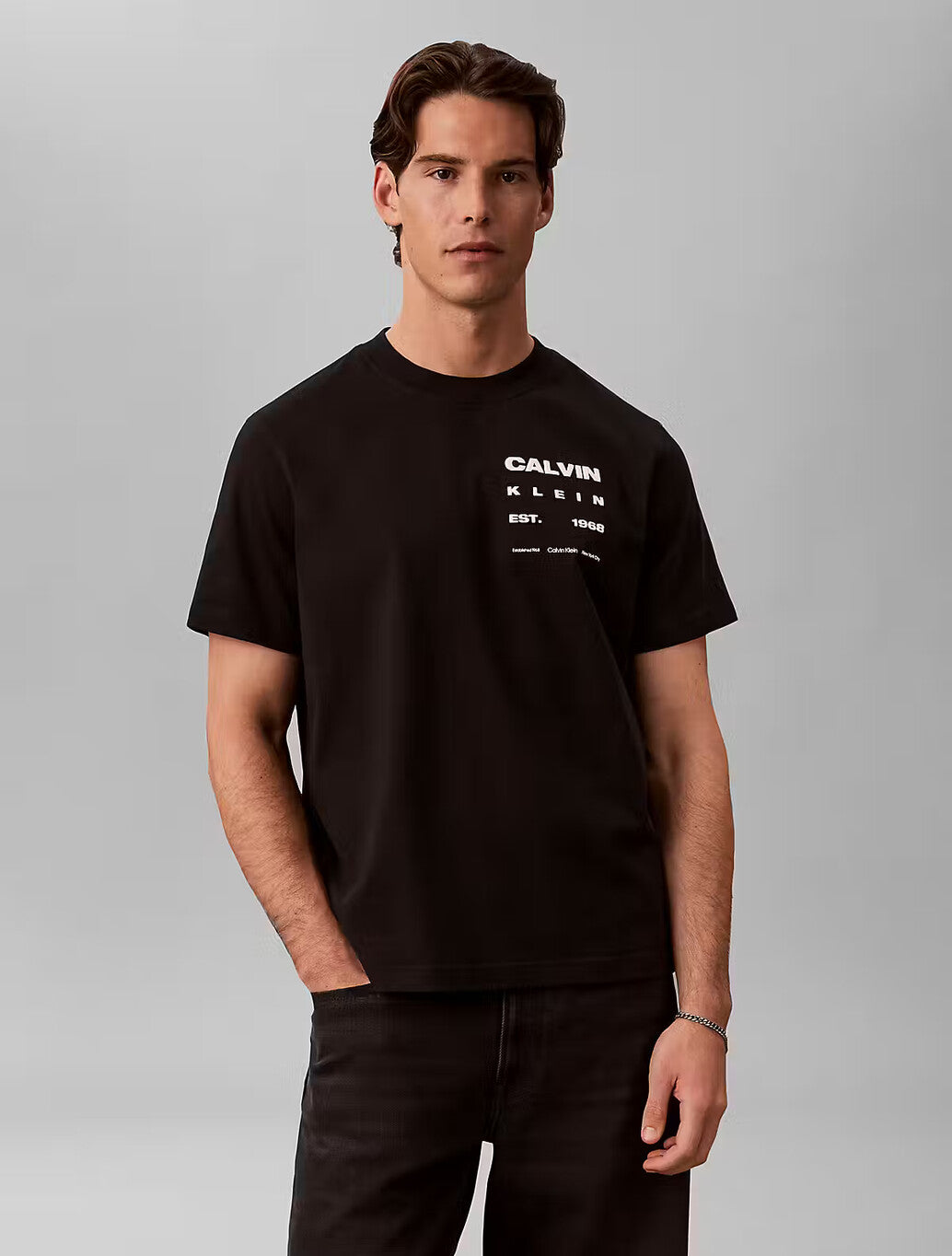 Calvin Klein Forest Back Print T-Shirt in Black