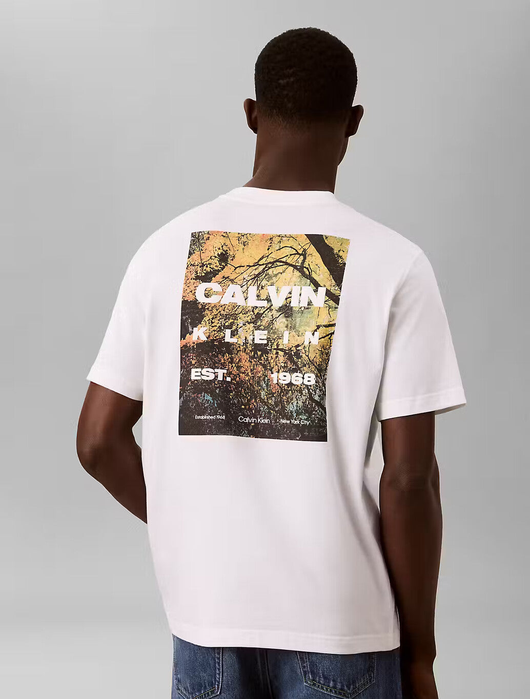 Calvin Klein Forest Back Print T-Shirt in White