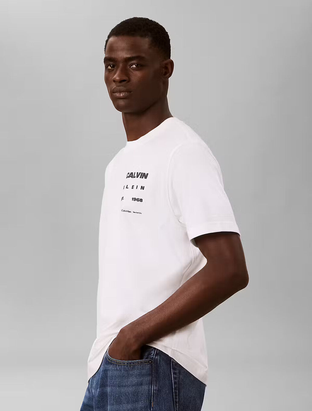 Calvin Klein Forest Back Print T-Shirt in White
