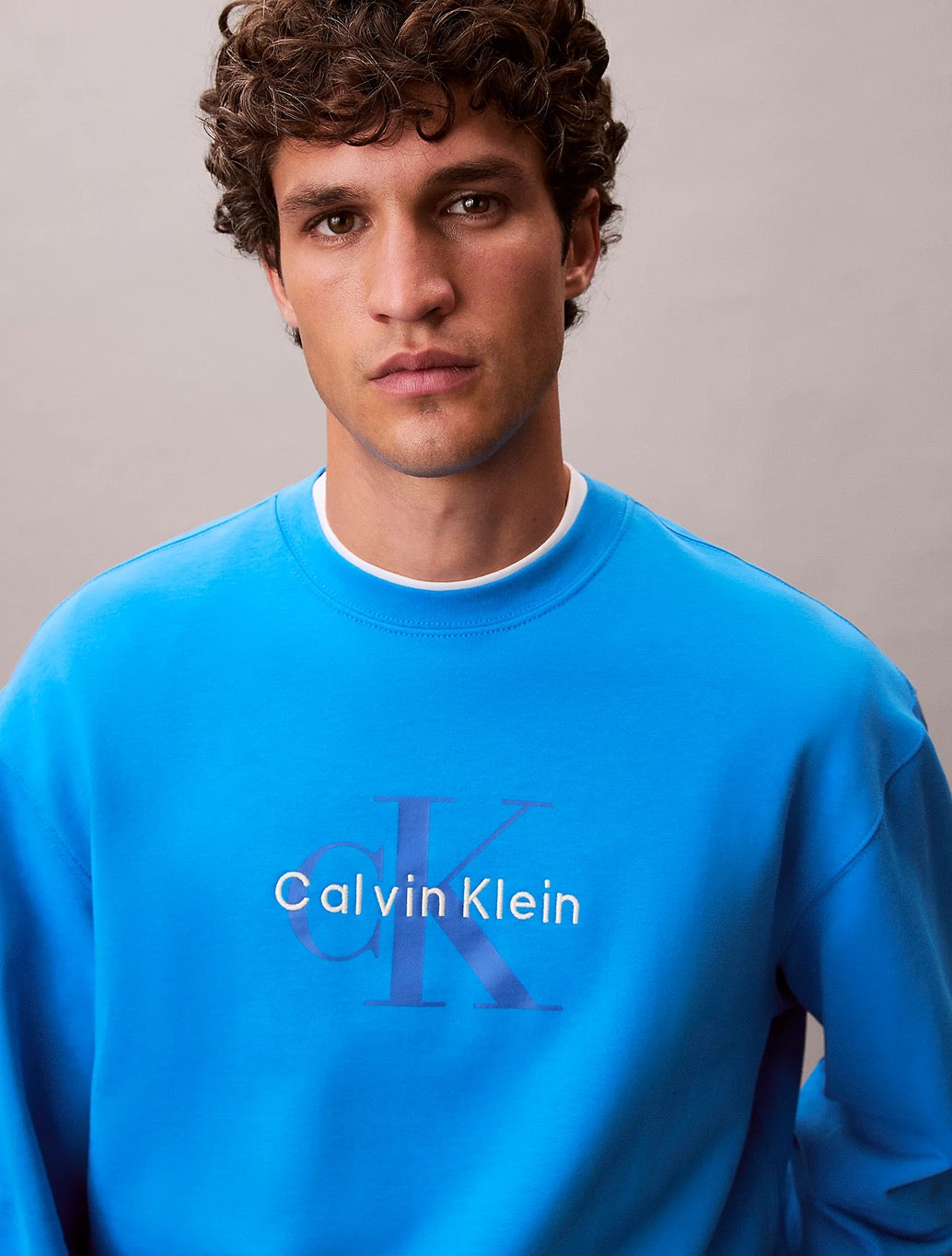 Calvin Klein Logo Terry Sweatshirt - Blue