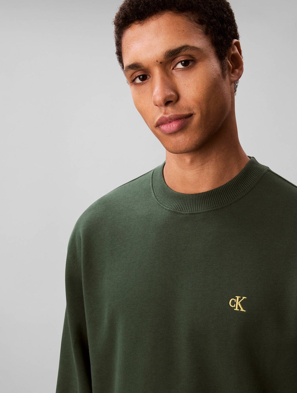 Calvin Klein - Micro Monogram Crew Sweatshirt - Dark Green