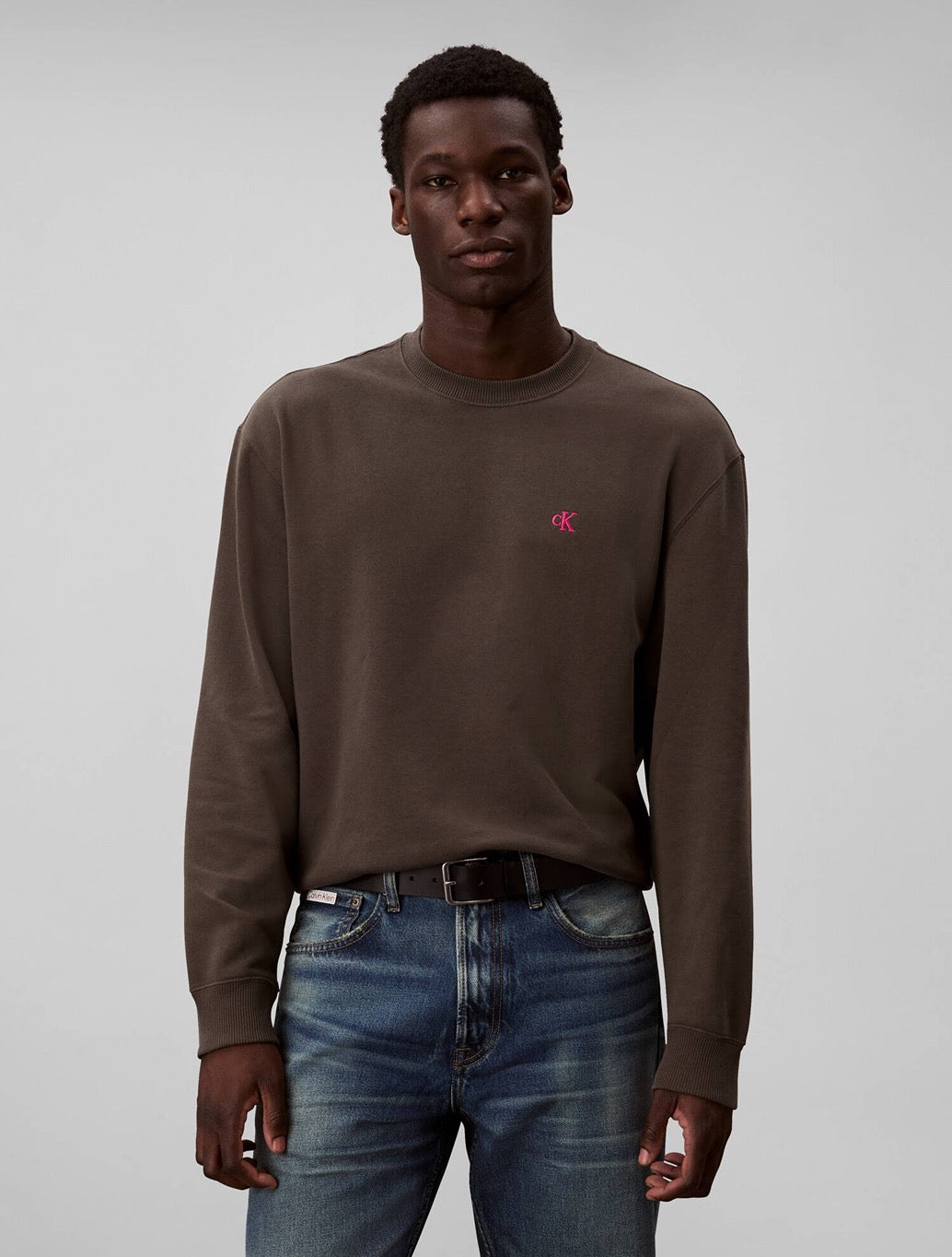 Calvin Klein - Micro Monogram Crew Sweatshirt - Dark Grey