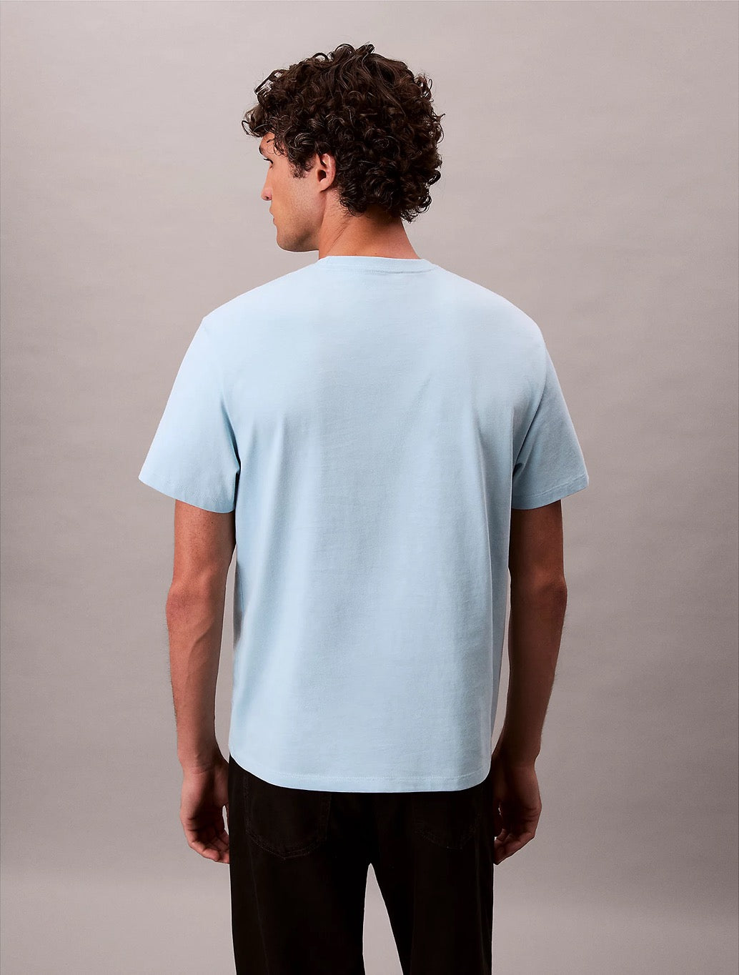 Calvin Klein - Monogram Logo Print T-Shirt - Sky