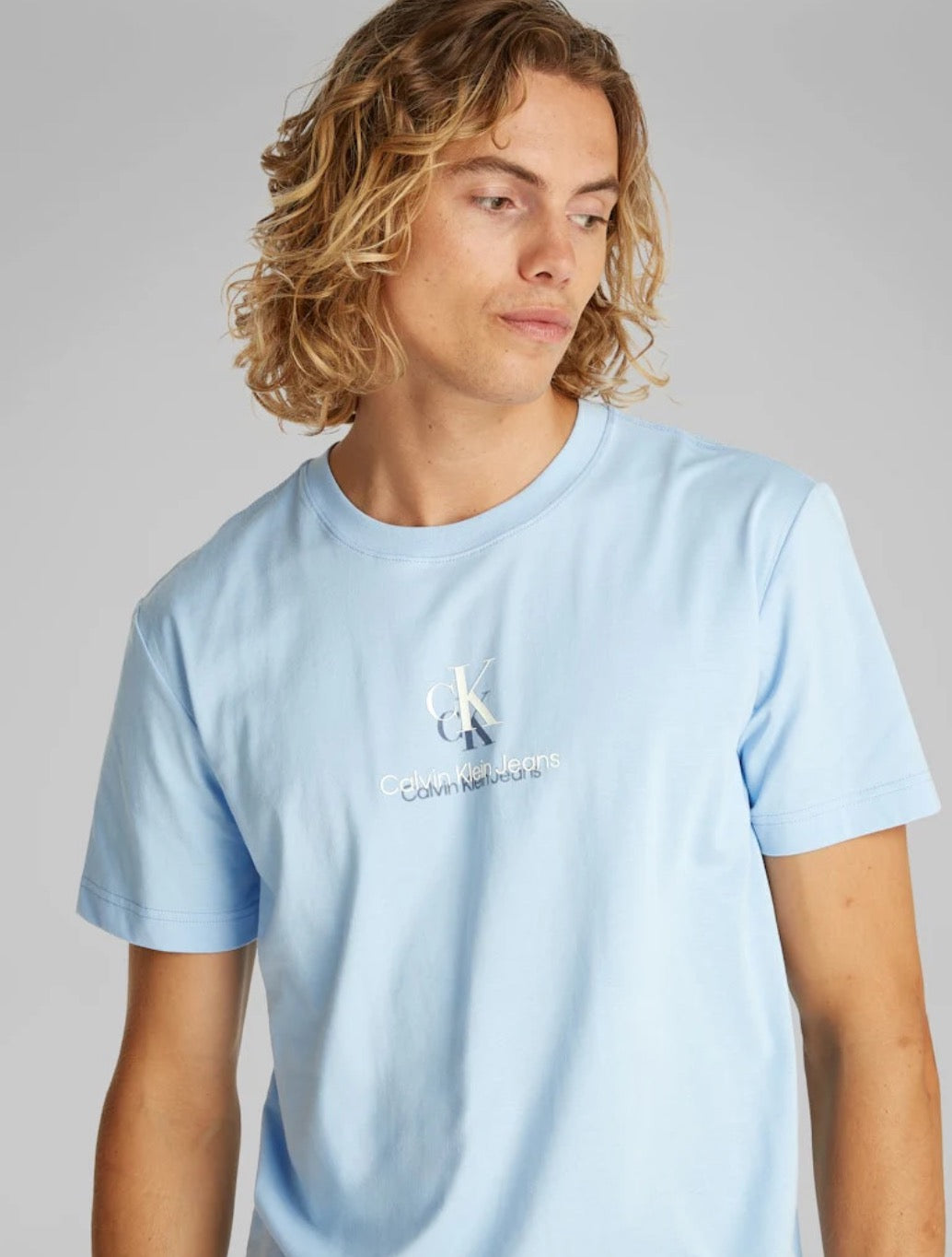 Calvin Klein - Shadow Drop Logo T-Shirt - Light Blue