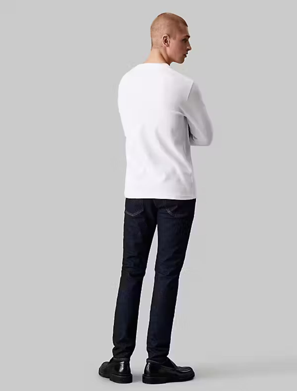 Calvin Klein - Slim Long Sleeve Waffle T-Shirt - White