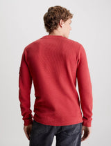 Calvin Klein - Slim Long Sleeve Waffle T-Shirt - Red