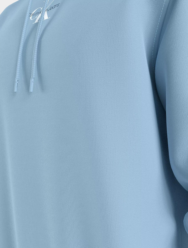 Calvin Klein - Small Monogram Fleece Hoodie - Light Blue