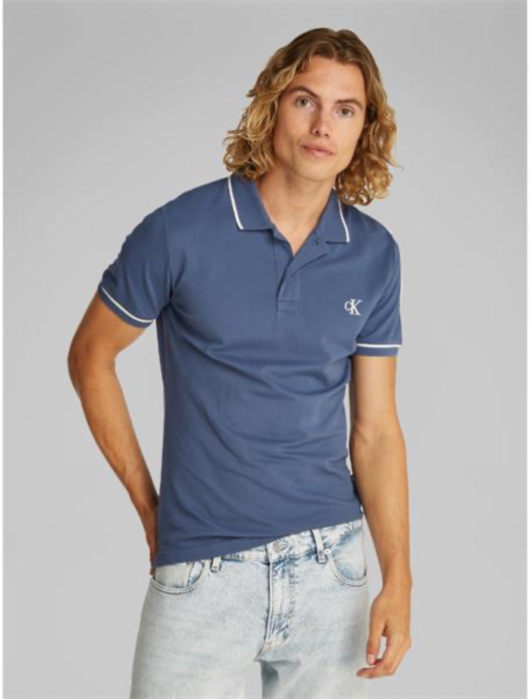 Calvin Klein - Tipping Slim Polo Shirt - Storm Blue