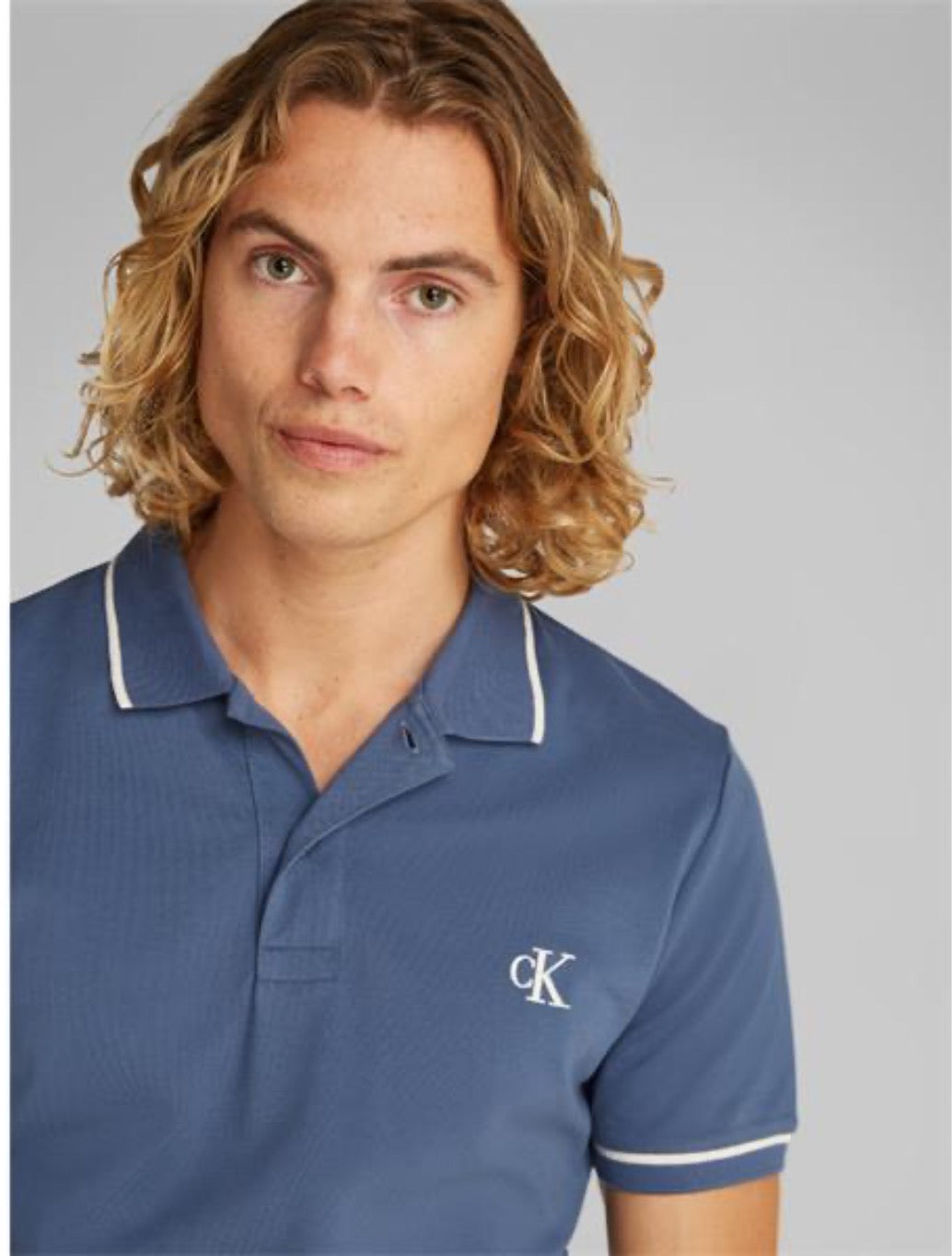 Calvin Klein - Tipping Slim Polo Shirt - Storm Blue