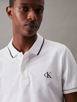 Calvin Klein - Tipping Slim Polo Shirt - White