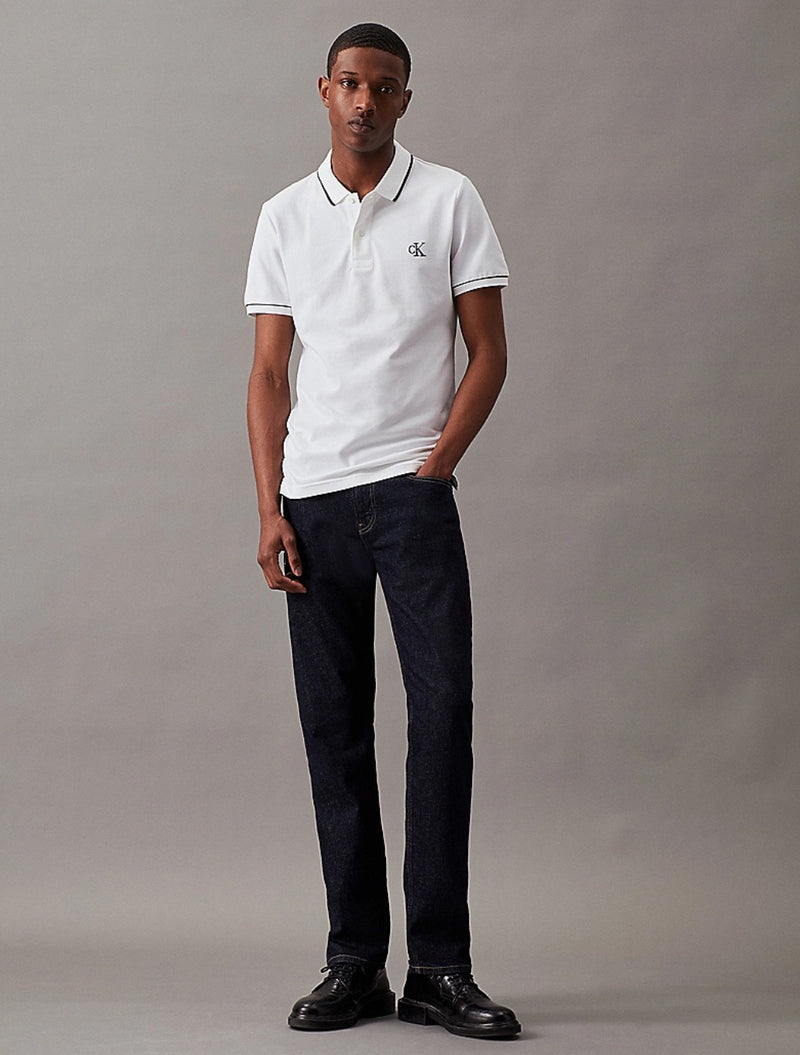 Calvin Klein - Tipping Slim Polo Shirt - White