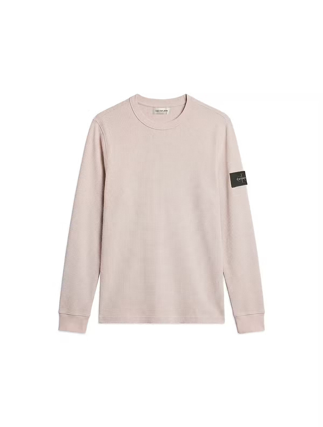 Calvin Klein Waffle Badge Long Sleeve T-Shirt in Moonstruck