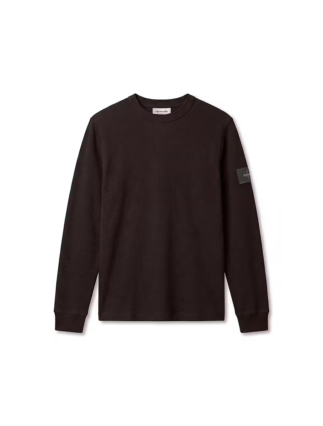 Calvin Klein Waffle Badge Long Sleeve T-Shirt in Pirate Black