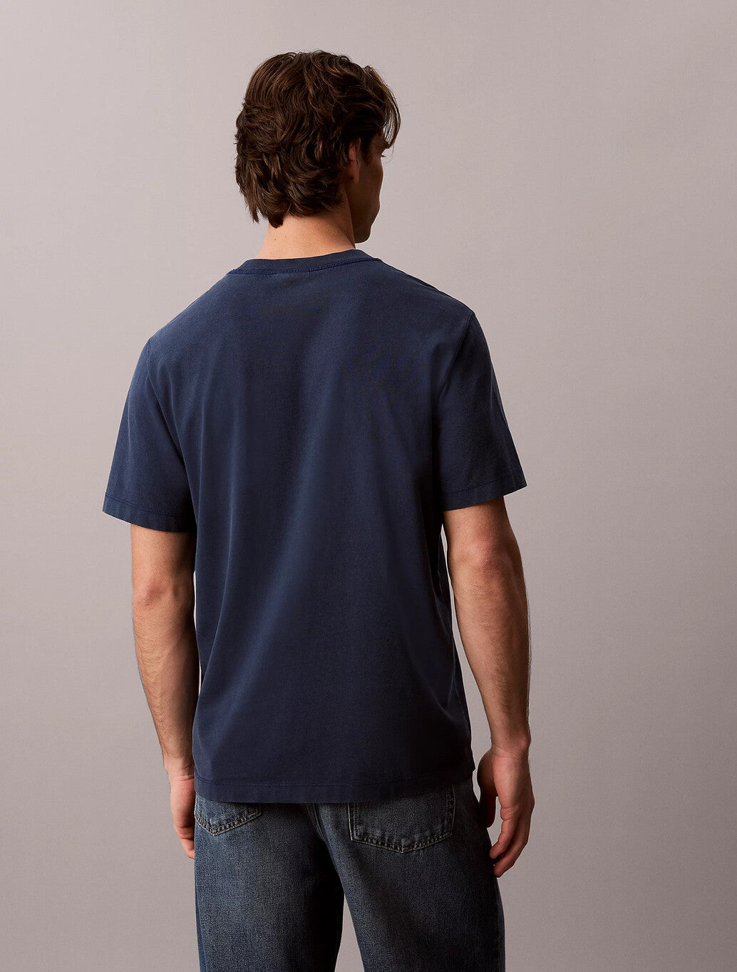 Calvin Klein Washed Cotton Pocket T-Shirt in Pageant Blue