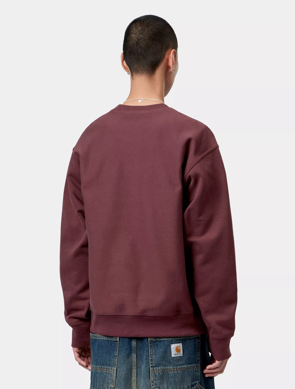 Carhartt WIP American Script Sweatshirt in Burgundy