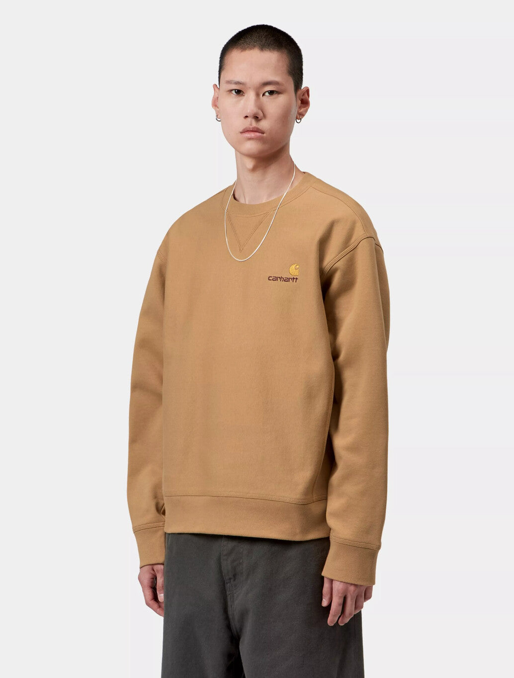 Carhartt WIP American Script Sweatshirt in Camel