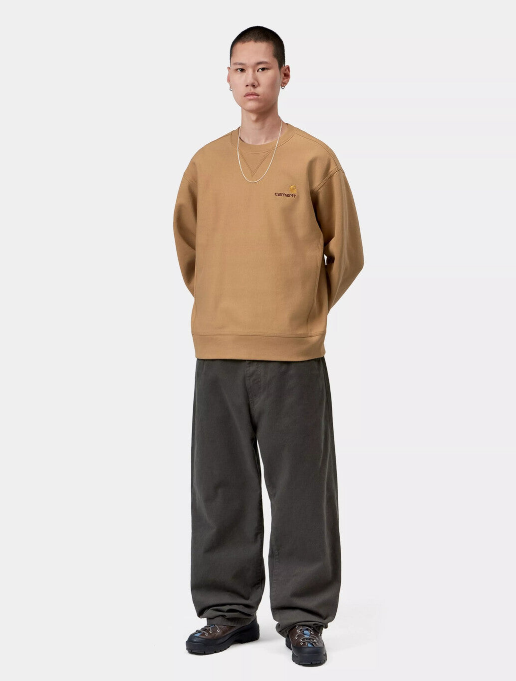 Carhartt WIP American Script Sweatshirt in Camel