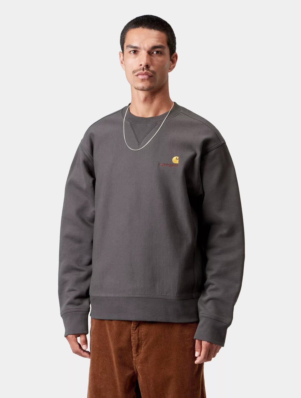 Carhartt WIP American Script Sweatshirt in Charcoal