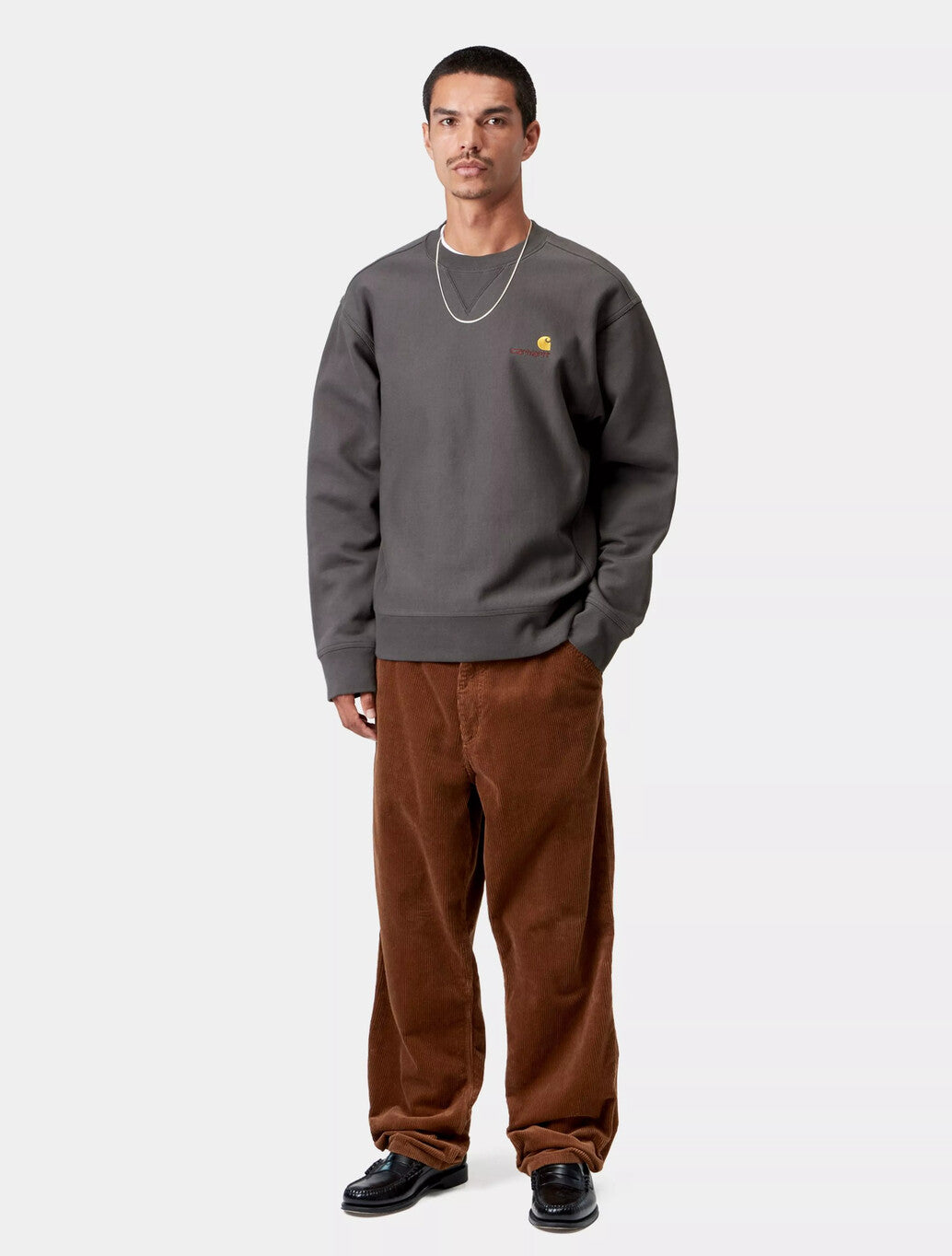 Carhartt WIP American Script Sweatshirt in Charcoal
