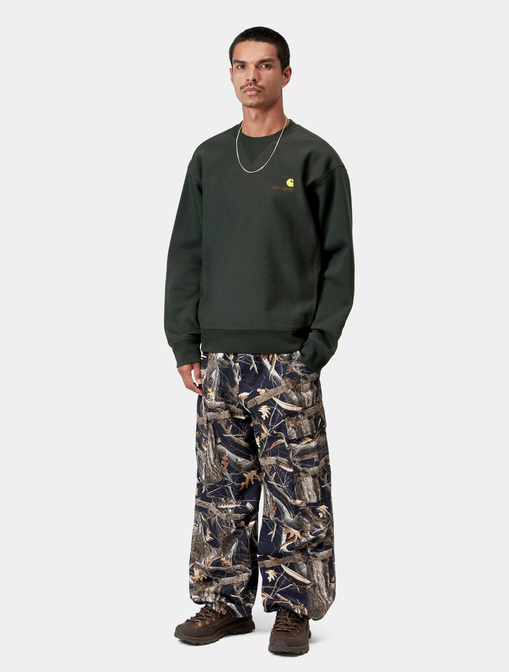 Carhartt WIP American Script Sweatshirt in Dark Green
