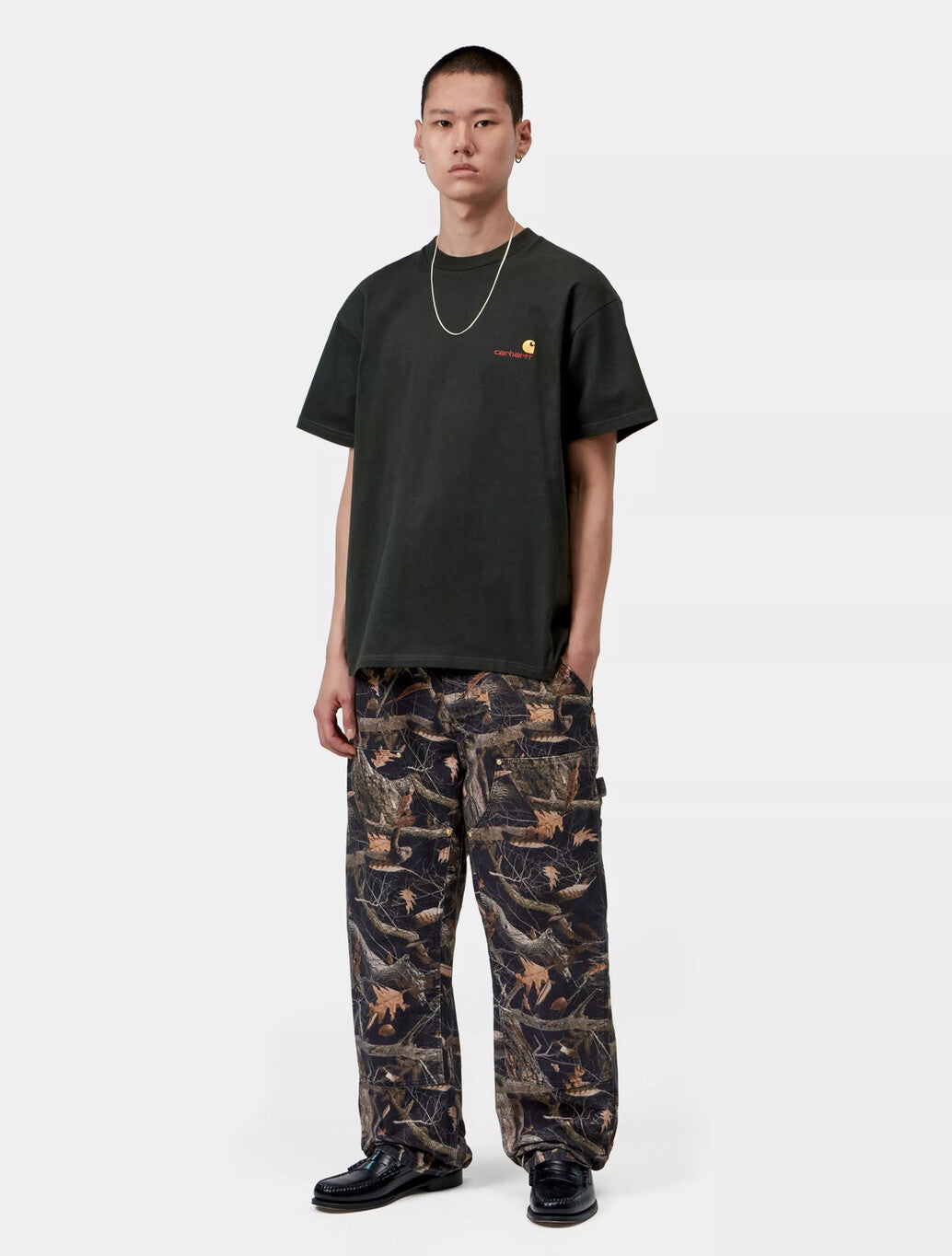 Carhartt WIP American Script T-Shirt in Dark Green