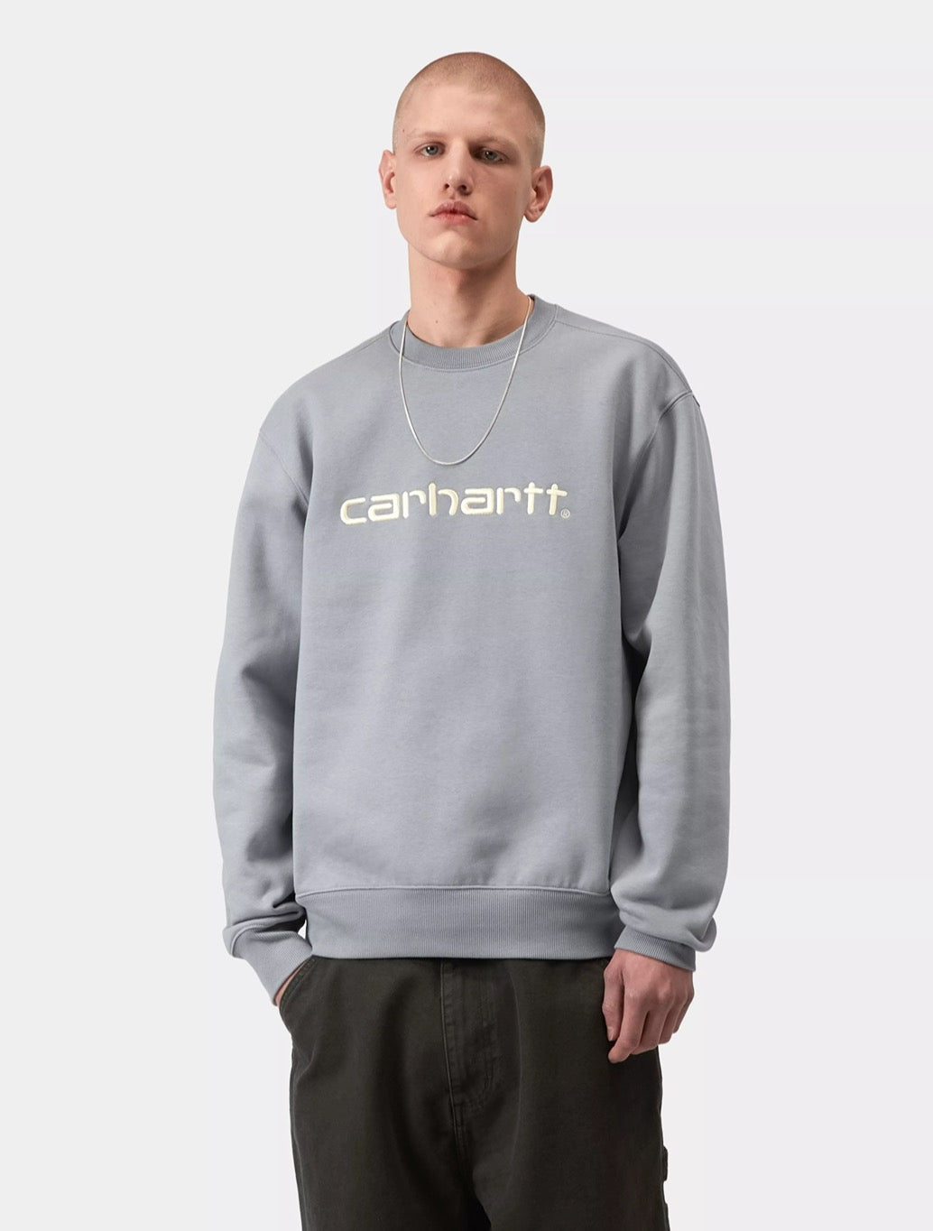 Carhartt WIP - Carhartt Logo Sweatshirt - Denim Light Blue