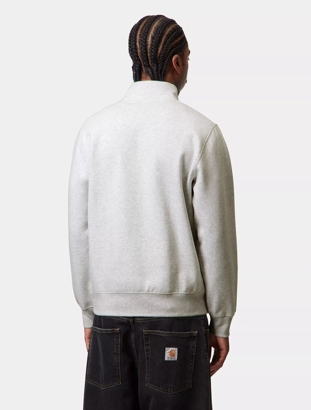 Carhartt WIP - Chase Neck Zip Sweatshirt - Light Grey