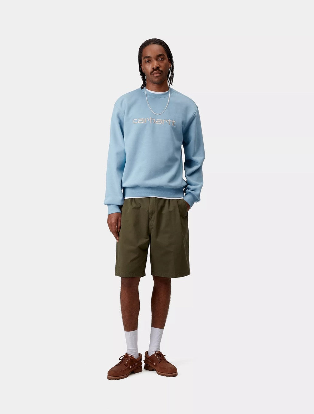Carhartt WIP - Embroidered Logo Crew Sweat - Light Blue