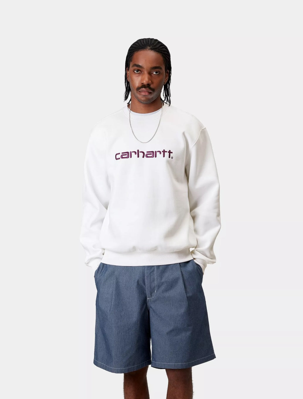 Carhartt WIP - Embroidered Logo Crew Sweat - White