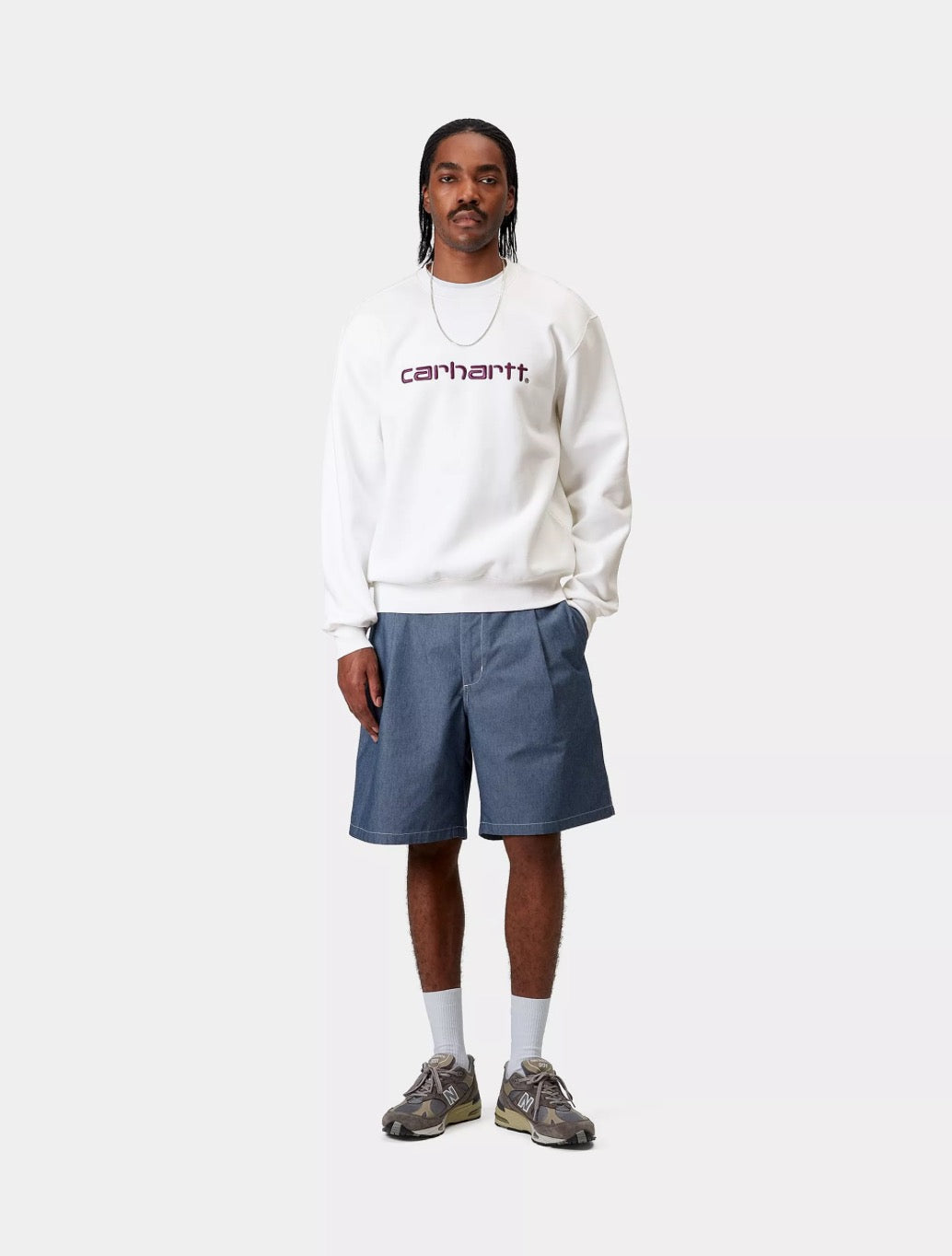 Carhartt WIP - Embroidered Logo Crew Sweat - White