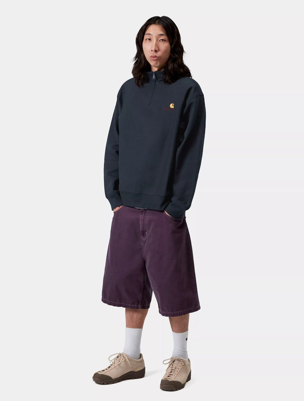 Carhartt WIP - Half Zip American Script Sweatshirt - Navy