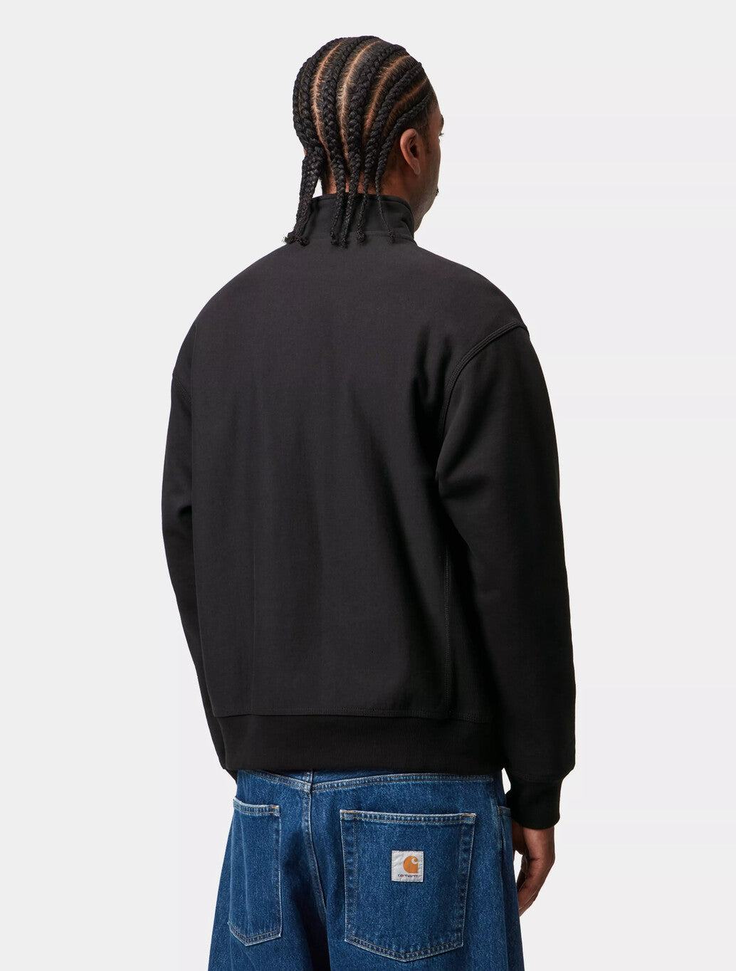 Carhartt WIP Half Zip American Script Sweatshirt in Black