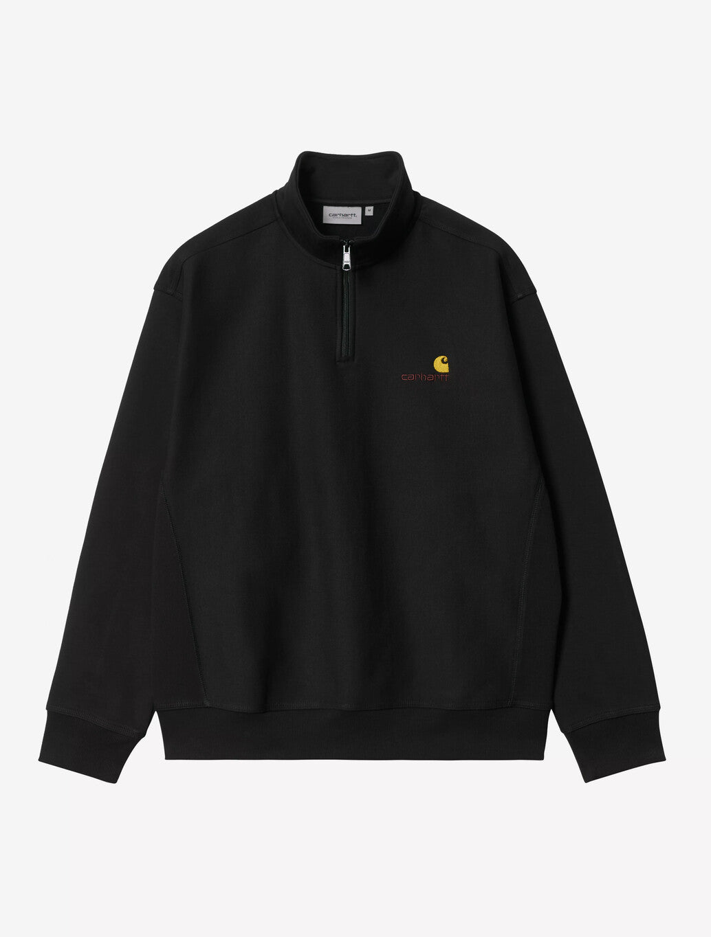 Carhartt WIP Half Zip American Script Sweatshirt in Black