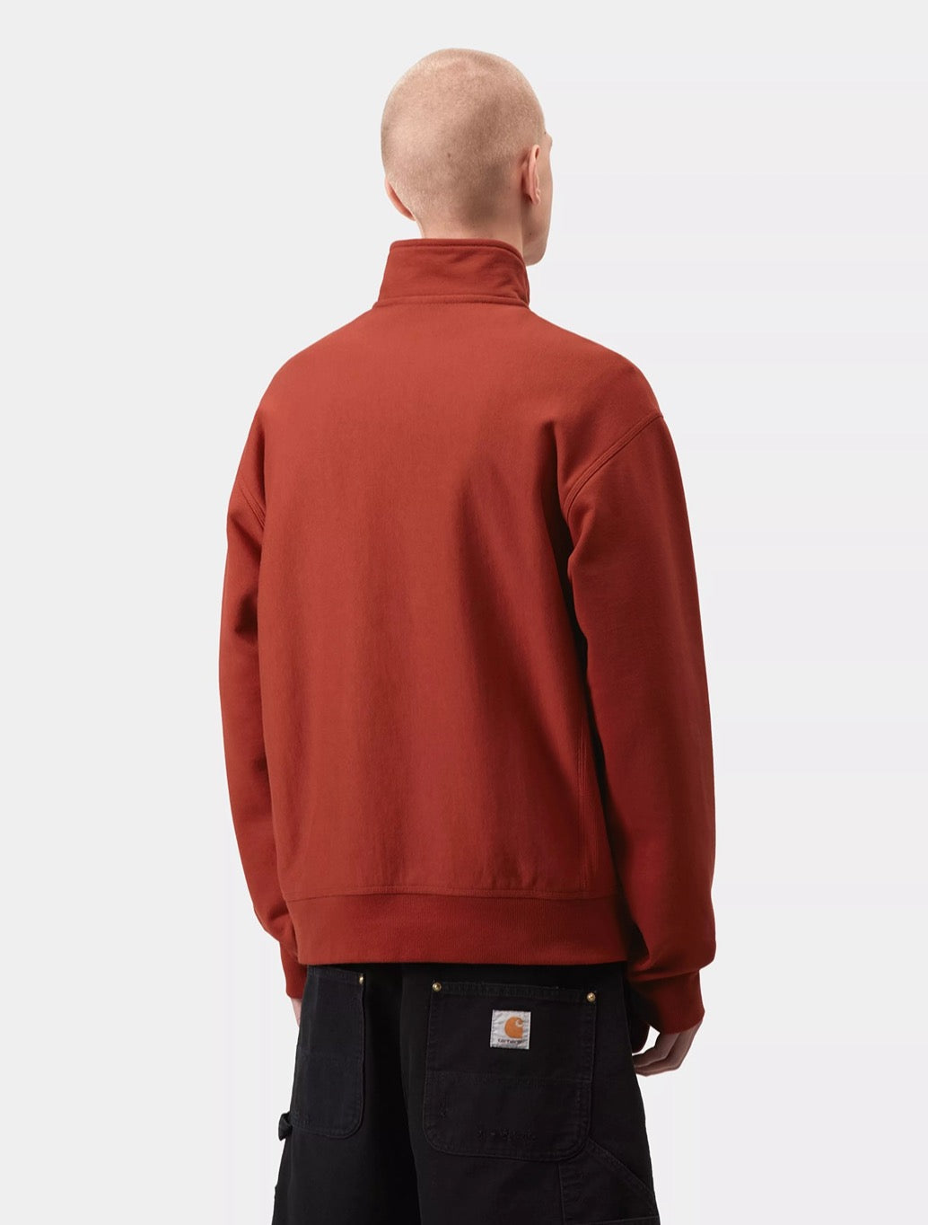 Carhartt WIP - Half Zip American Script Sweatshirt in Burnt Orange