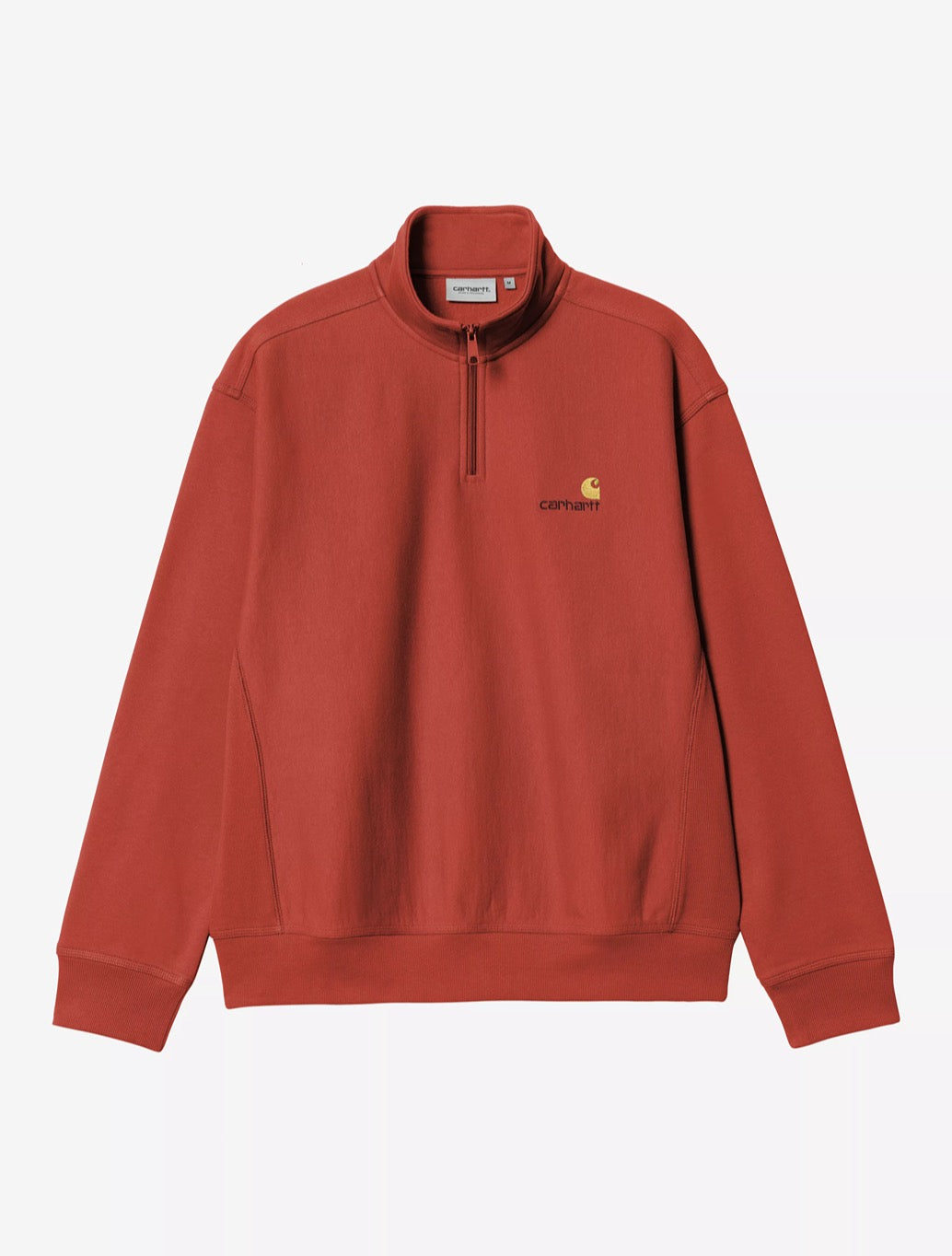 Carhartt WIP - Half Zip American Script Sweatshirt in Burnt Orange