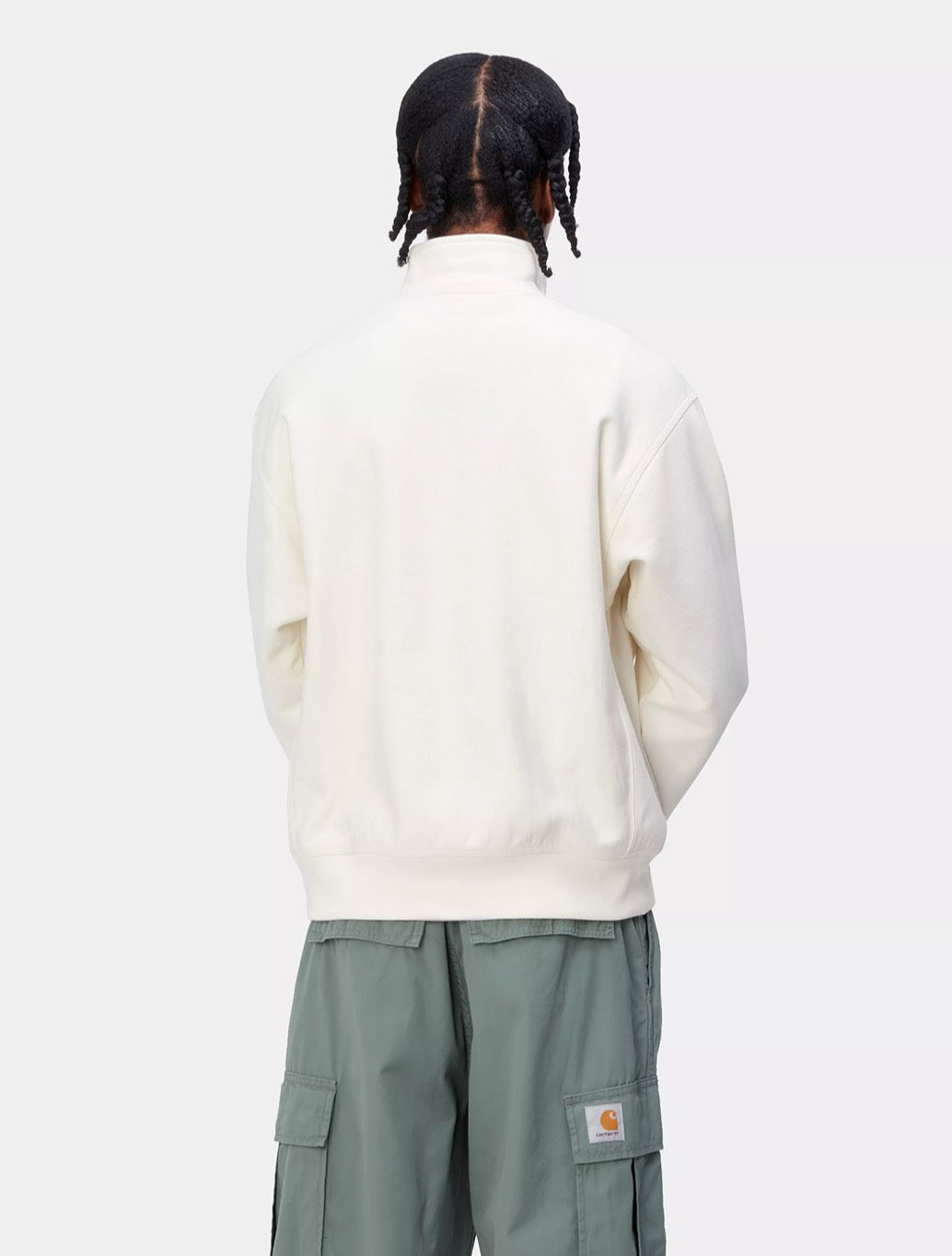 Carhartt WIP - Half Zip American Script Sweatshirt in Cream
