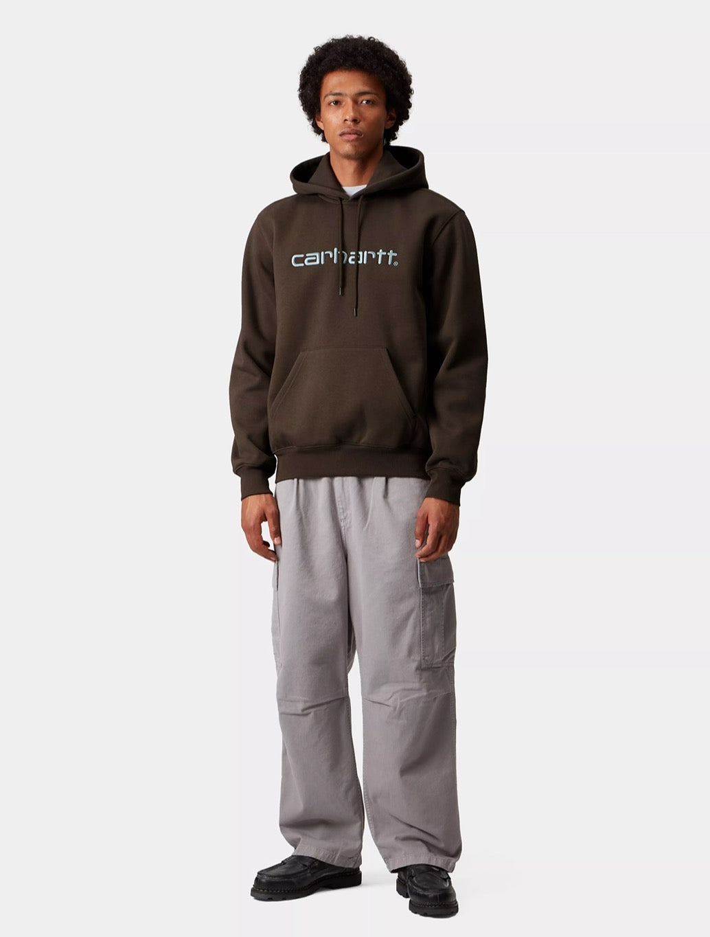 Carhartt WIP - Hooded Carhartt Logo Sweatshirt - Dark Brown