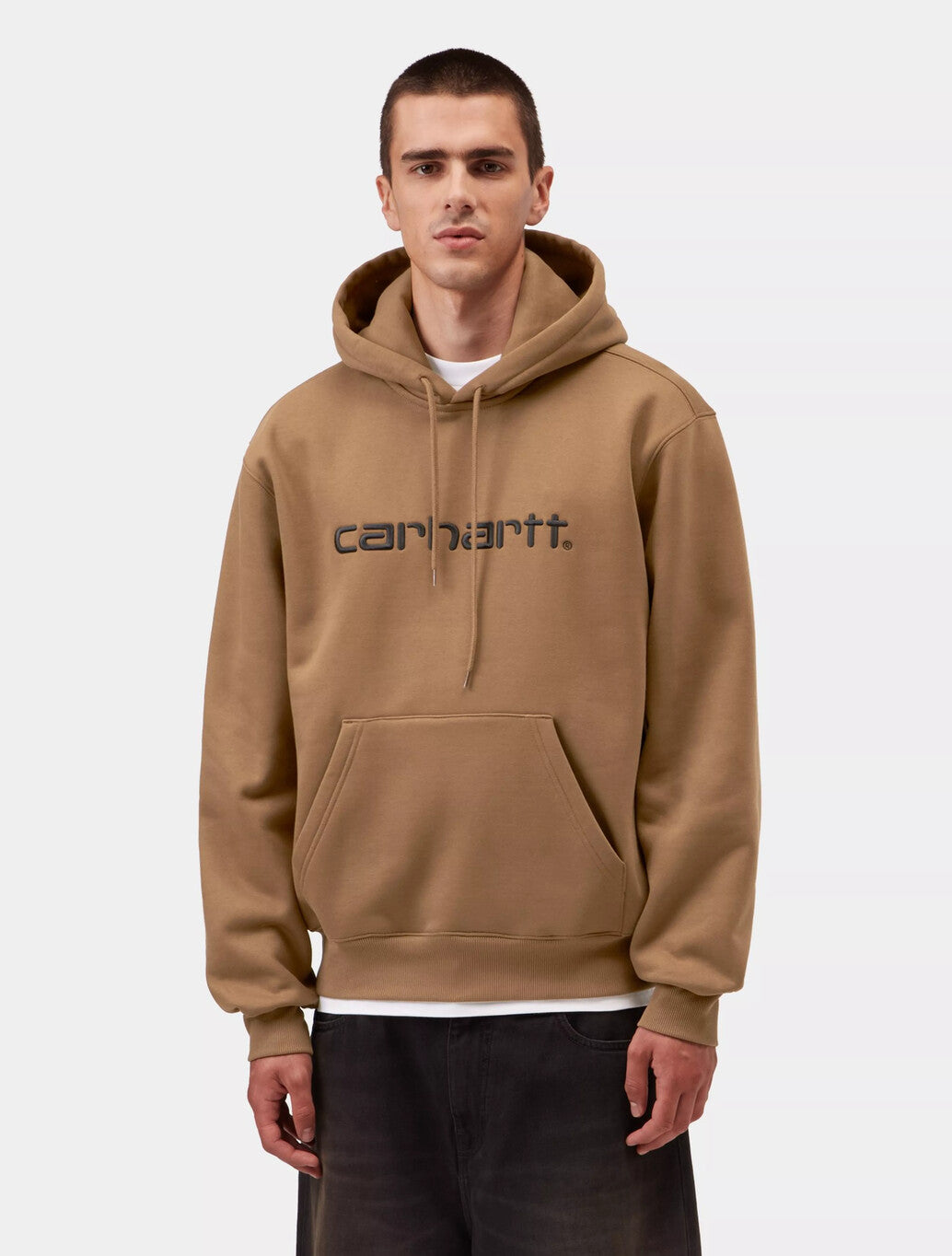 Carhartt WIP Hooded Carhartt Sweatshirt in WIP H Brown / Black