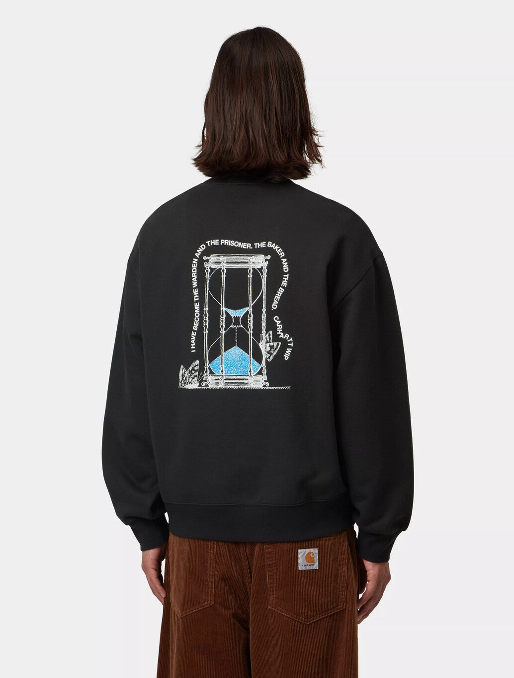 Carhartt WIP Hourglass Sweatshirt in Black Stone Washed