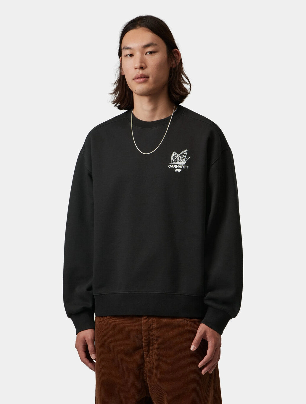 Carhartt WIP Hourglass Sweatshirt in Black Stone Washed