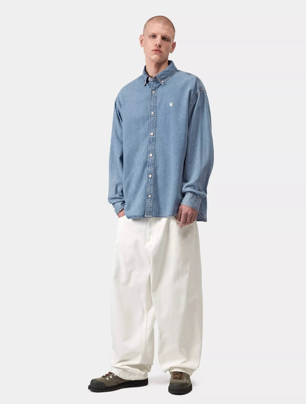 Carhartt WIP L/S Lucas Shirt in Denim Light Blue