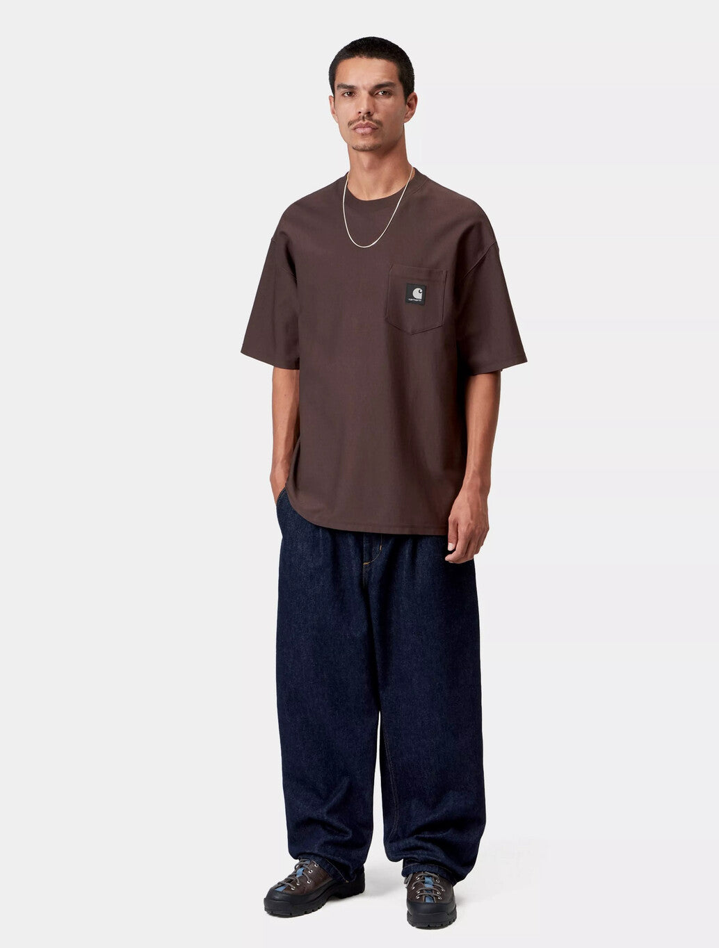 Carhartt WIP S/S OG Loose Pocket T-Shirt in Dark Brown