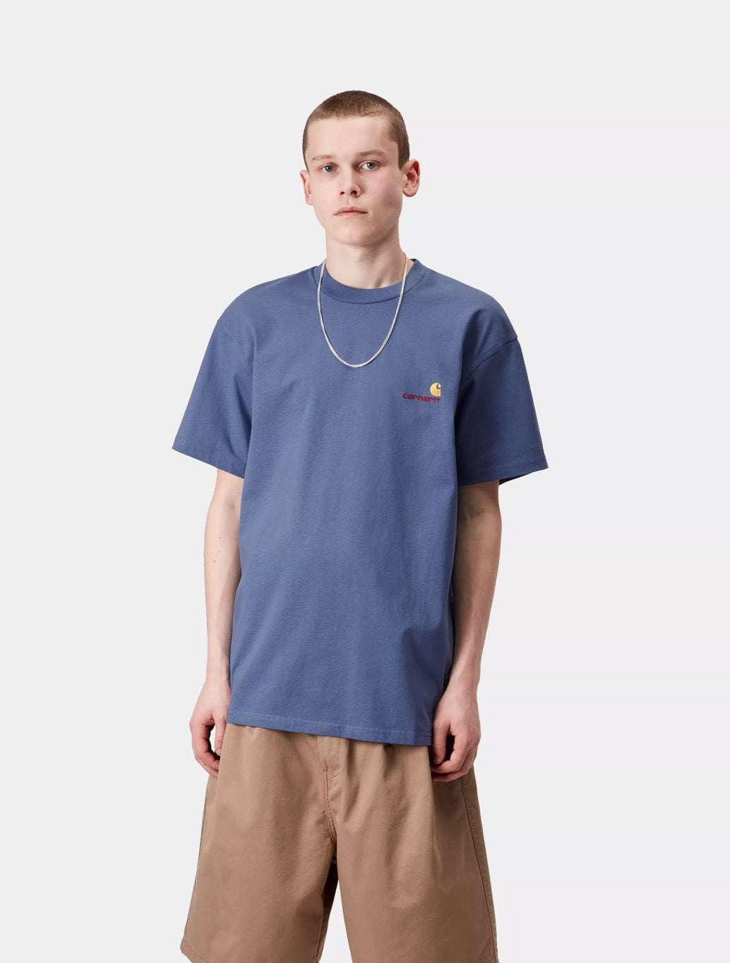Carhartt WIP - S/S American Script T-Shirt - Blue